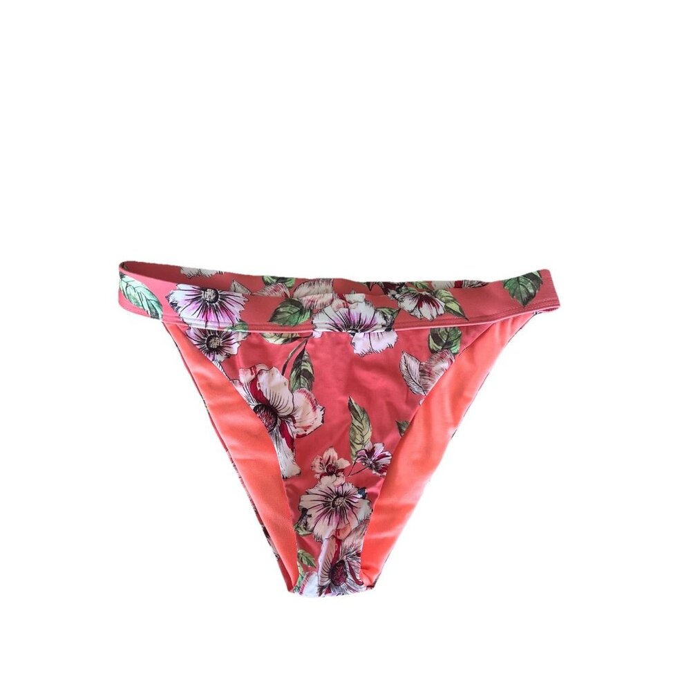 VYB NWOT M Orange Tropical Floral Hipster Bikini Bottoms